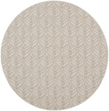 8' Gray and Ivory Round Floral Indoor Outdoor Area Rug