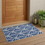 3' X 4' Blue Floral Indoor Outdoor Area Rug