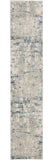 10' Blue and Gray Abstract Power Loom Runner Rug