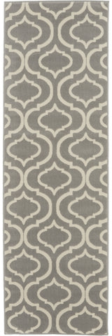 7' Gray Moroccan Power Loom Runner Rug