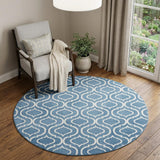 5' Gray Round Moroccan Power Loom Area Rug