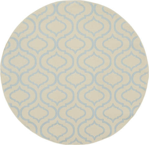 5' Gray Round Moroccan Power Loom Area Rug