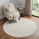 5' Ivory And Gray Moroccan Round Rug
