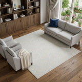 6' X 9' Ivory And Gray Moroccan Area Rug