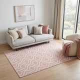 5' X 7' Pink and Ivory Moroccan Power Loom Area Rug