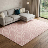 6' X 9' Pink and Ivory Moroccan Power Loom Area Rug