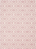 6' X 9' Pink and Ivory Moroccan Power Loom Area Rug