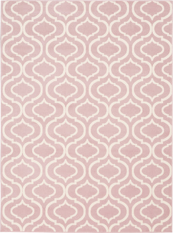 6' X 9' Pink and Ivory Moroccan Power Loom Area Rug