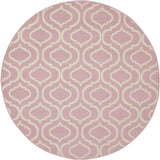 5' Gray Round Moroccan Power Loom Area Rug