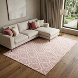 8' X 10' Pink And Ivory Moroccan Area Rug