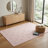 4' X 6' Pink and Ivory Moroccan Power Loom Area Rug