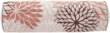 6" X 20" Brown Beige and Ivory Bolster Floral Indoor Outdoor Throw Pillow