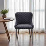 Gray Tufted Velvet Dining Side Chair