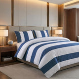 Blue And White King Cotton Washable Duvet Cover Set