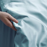 Light Blue King Rayon Washable Duvet Cover Set