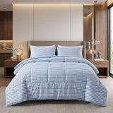 Blue King Cotton Blend Washable Duvet Cover Set