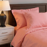 Dusty Rose King Cotton Washable Duvet Cover Set With Two Shams