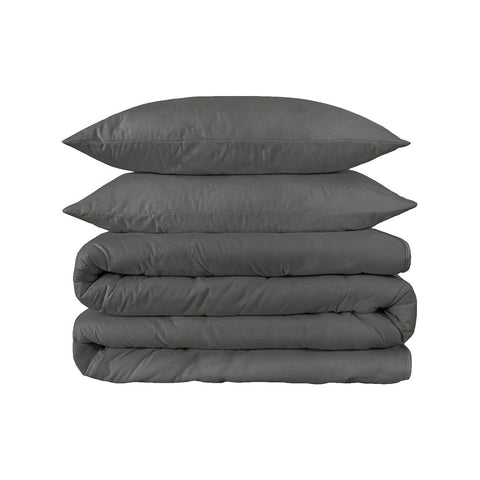 Charcoal Queen Cotton Blend 1200 Thread Count Washable Duvet Cover Set