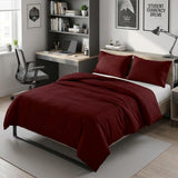 Burgundy Twin Cotton Washable Duvet Cover Set