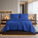 Navy Blue King Modal Washable Duvet Cover Set With Two Shams