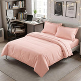 Blush Twin Cotton Washable Duvet Cover Set With Sham