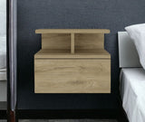 12" Beige Wood One Drawer Nightstand