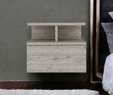 12" Light Gray Wood One Drawer Nightstand
