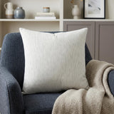 20" Brown and White Striped Cotton Throw Pillow