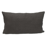 14" X 26" Dark Gray Cotton Lumbar Throw Pillow with Texture