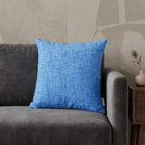 18" Blue Cotton Throw Pillow