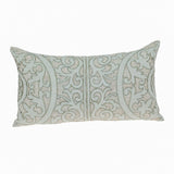 5' X 7' Blue And Ivory Damask Distressed Area Rug