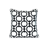 20" Black and White Geometric Cotton Throw Pillow