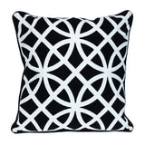 20" Black Geometric Cotton Throw Pillow
