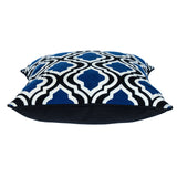8' X 10' Navy Blue And Ivory Abstract Washable Indoor Outdoor Area Rug