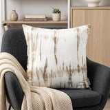 20" Brown and White Striped Cotton Throw Pillow