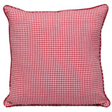 18" Red and White Cotton Reversible Throw Pillow