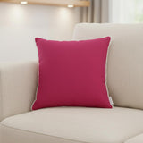 20" Hot Pink Cotton Throw Pillow With Fringe