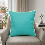 20" Blue Cotton Throw Pillow