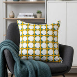 20" Gold and White Geometric Throw Pillow