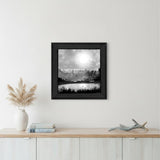 Big Moon Lake Black Framed Print Wall Art