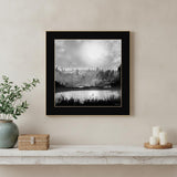 Big Moon Lake Black Framed Print Wall Art