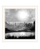 Big Moon Lake White Framed Print Wall Art