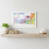 Rainbow Colors on the Coast White Framed Print Wall Art