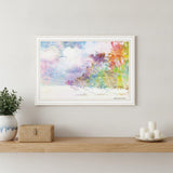 Rainbow Colors on the Coast White Framed Print Wall Art