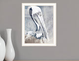 PELICAN White Framed Print Wall Art