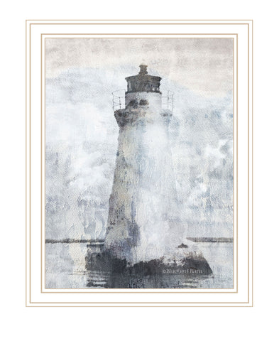 Lighthouse White Framed Print Wall Art