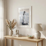 Lighthouse White Framed Print Wall Art