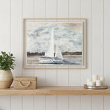 Sailboat on Water White Framed Print Wall Art