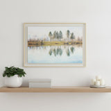 Lake Reflections White Framed Print Wall Art