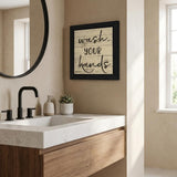 Wash Your Hands Black Framed Print Bathroom Wall Art